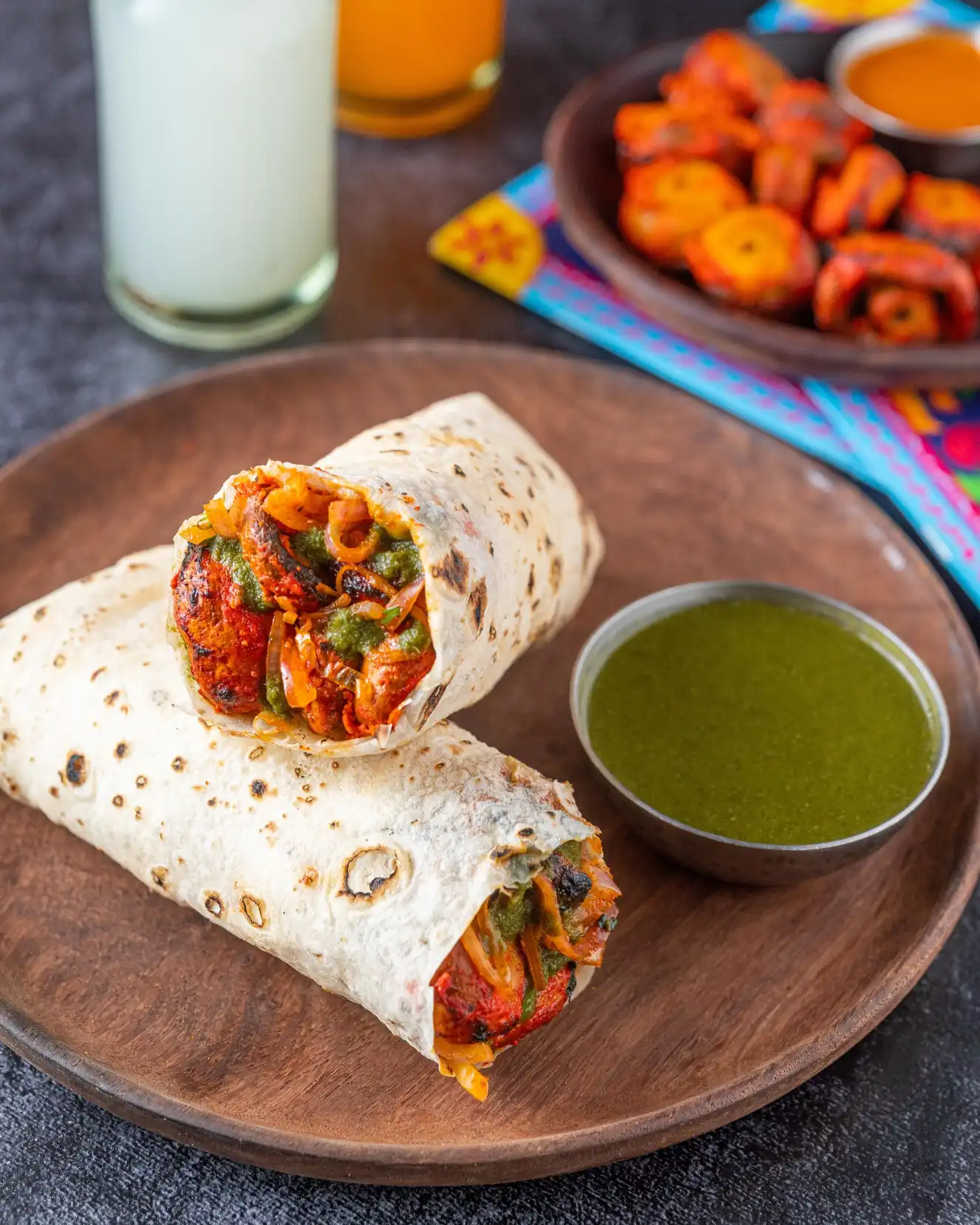 Mushroom Tikka Roll